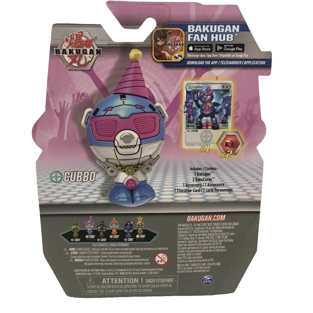 Bakugan Cubbo Action Figure Birthday Party Includes 2 BakuCores 1 Character Card